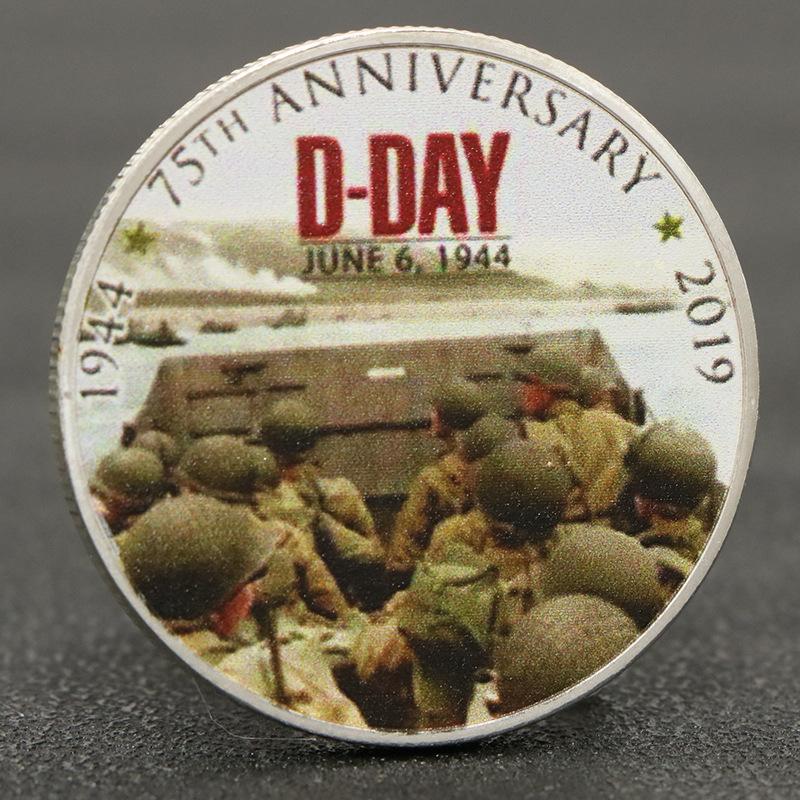 Normandy Landing Medal, Coins, Crafts, Silver Plated Commemorative Coins, Christmas gift, Stocking stuffers