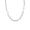 Love Pearl Necklace Asymmetrical Splicing Design Sense Niche Neck Chain Accessories Simple Individual Cold Wind Collarbone Chain