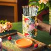 Creative Ceramic Chopsticks Barrel Painted Flower Storage Jar Home Kitchen Drain Chopsticks Knife Fork Spoon Storage Bucket New