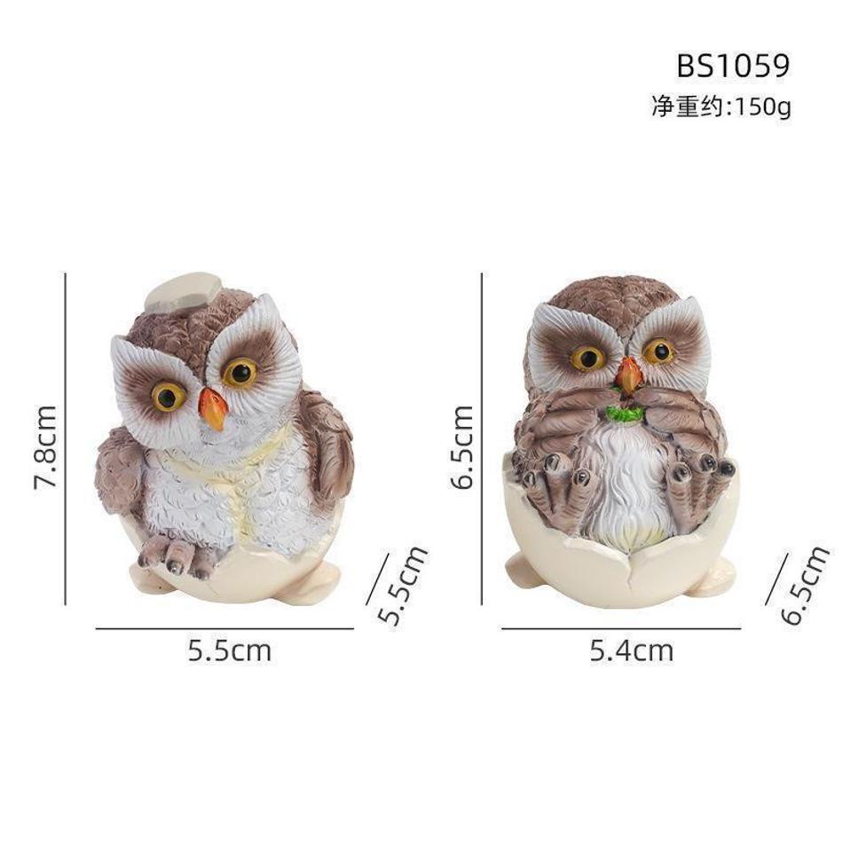3D Birds Figurine Desktop TV Stand Cabinet Creative Design Animals Statuary Decoration Family Of Four Owl Statue Home Decorative