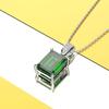Wong Rain Classic Vintage  Sterling Tone Created Moissanite Emerald Gemstone Diamonds Pendant Pendant Necklace Fine JewelryVintage