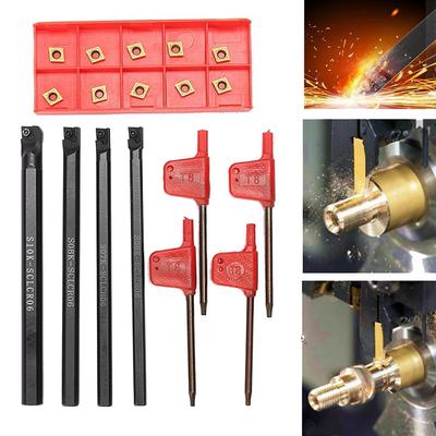 1 Set Turning Tool CCMT060204-HM Insert Carbide PVD