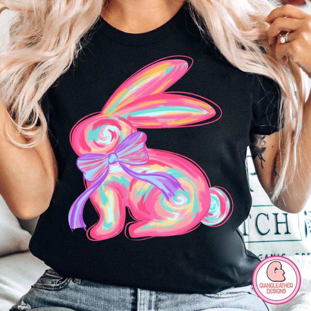 Easter Short Sleeve Brushed Rabbit Bow Harajuku Womens TShirt Valentines Day Y2K Sports Casual Fashion TShirt Shirt