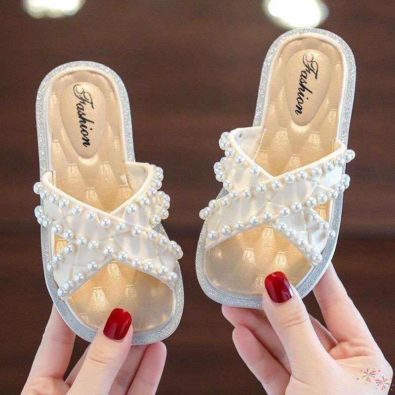 Children's Slippers Girls Summer Baby Slippers Home Indoor Deodorant Non-slip Girls Slippers Medium Children's Cool Slippers
