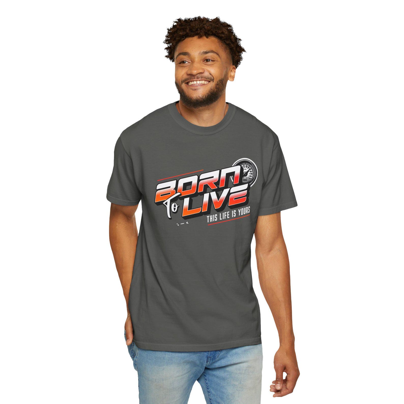 Born to Live Racing Shirt| This Life Is Yours | Streetwear Graphic Tee | Motivational Car Shirt | Speedometer Graphic Shirt 3XL