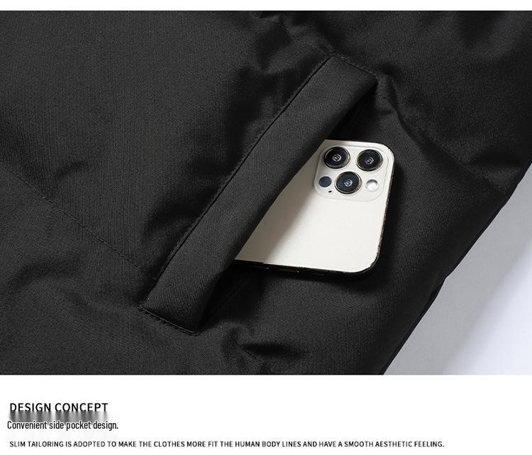 Unisex Cotton Padded Stand Collar Bread Coat - Autumn/Winter Casual Solid Color Jacket
