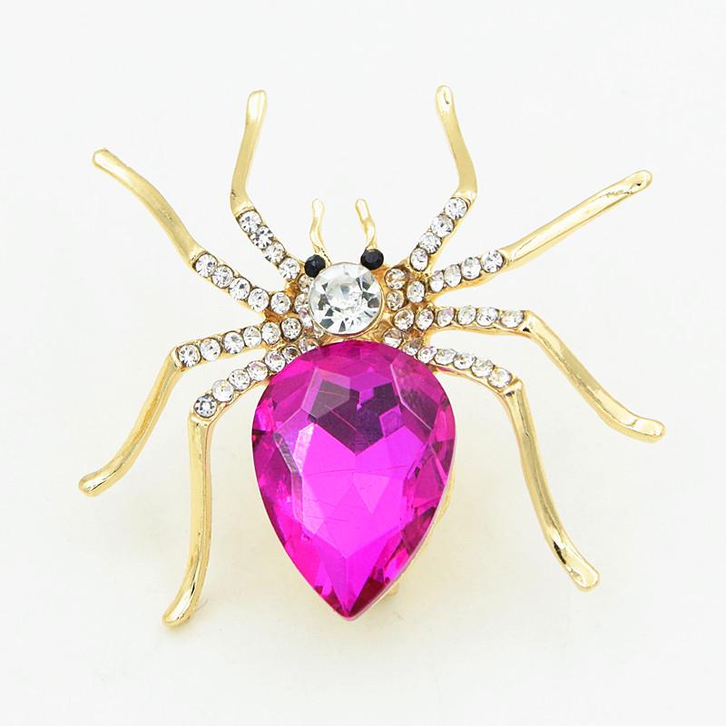 Stylish Austrian Crystal Spider Brooch  Scarf Buckle Accessory