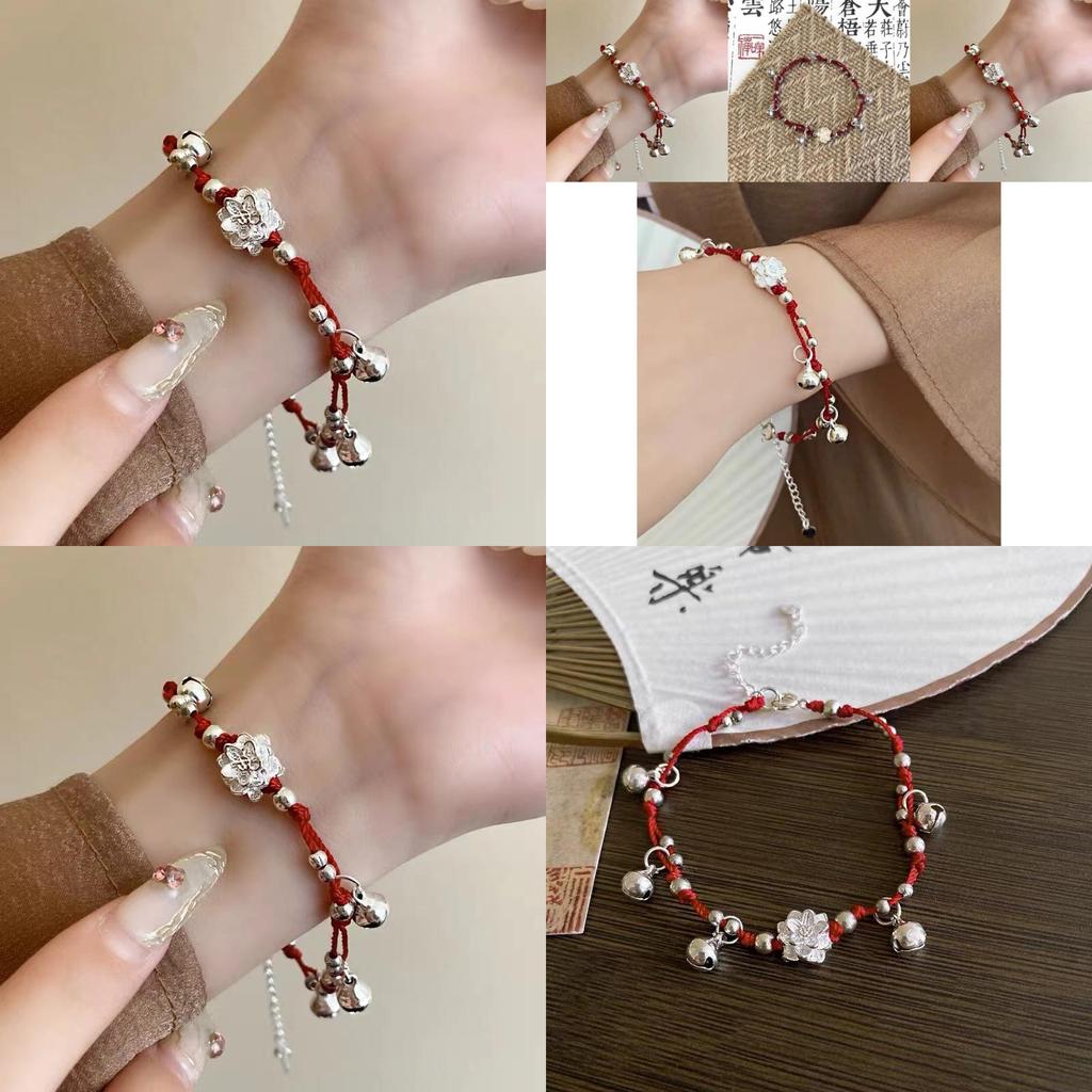 Handmade Alloy Lotus Bell Bracelet Elegant Minimalist Design For Women And Men