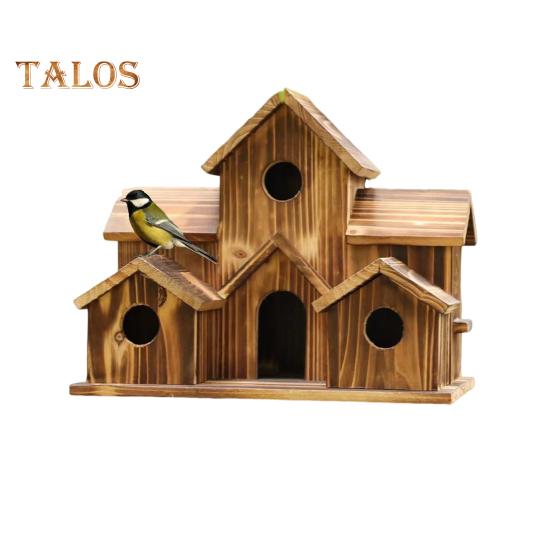 

Домик для колибри, деревянная кормушка для гнезда колибри, ручная работа, 6 комнатный домик для птиц, виллы для наблюдения за птицами на открытом воздухе