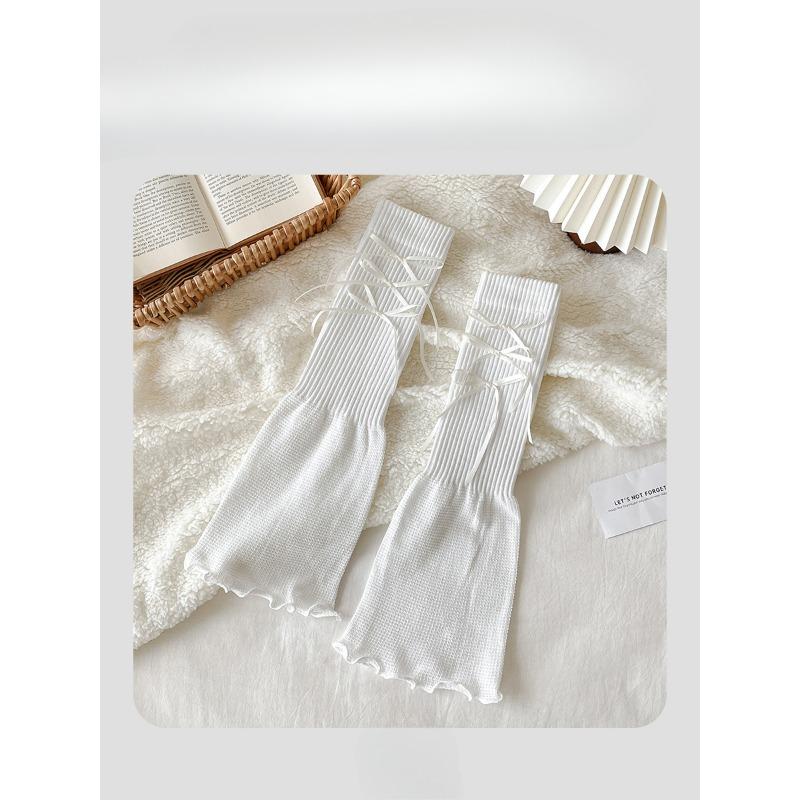 Female Summer Thin Fashion New Trumpet Bow Calf Pile Pile Sock