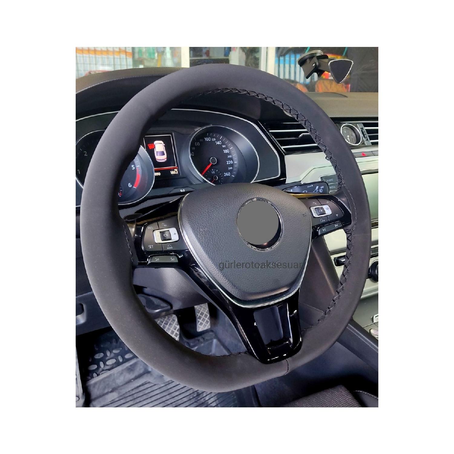 

Vw Passat B8-b8,5 Совместимый чехол на руль из алькантары с черной нитью