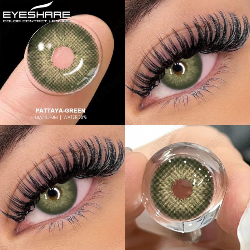 EYESHARE 1 Pair PATTAYA Brown Contact Lenses for Eyes 14.2mm Natural Lenses Yearly Use Cosmetics Pupil