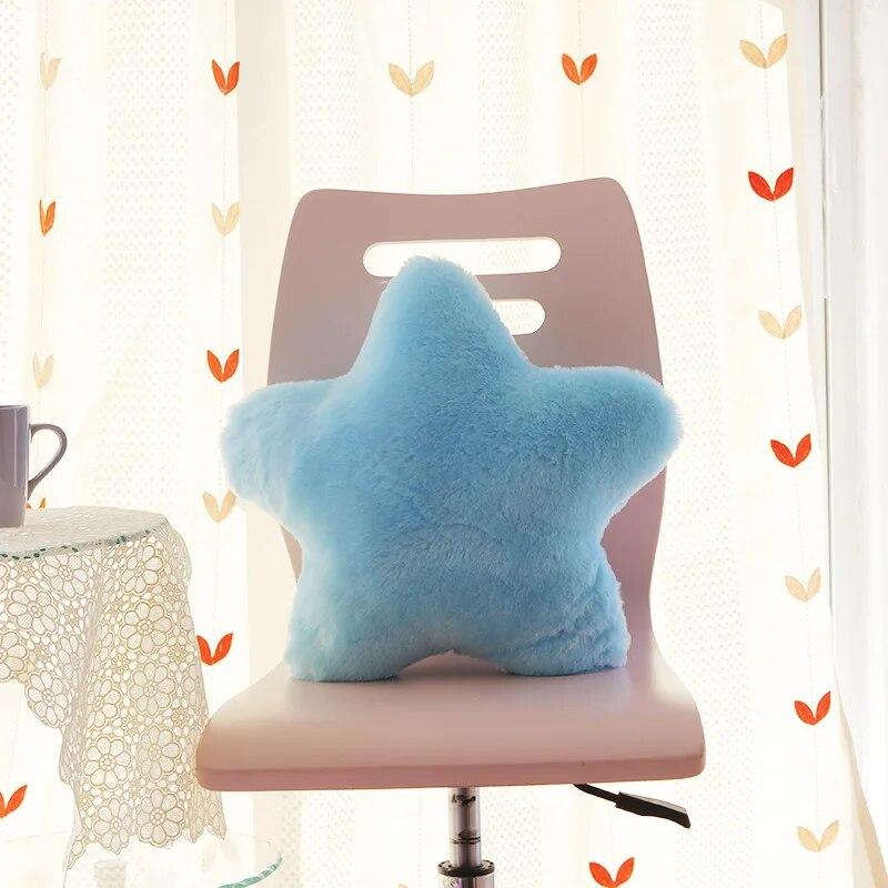 

Подушка со звездой, плюшевая подушка, украшение для дома, желтая, розовая, красная, украшение для дивана, мягкая подушка для сна, подушка 40 cm * 40 cm небесно-голубой