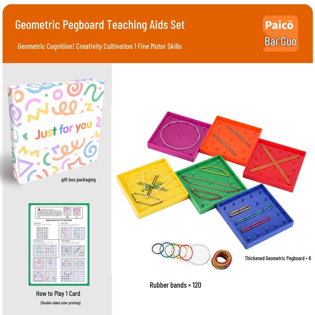 Double-Sided ABS Pegboard with Mushroom Heads - Montessori Geometry Aid for Lower Grades