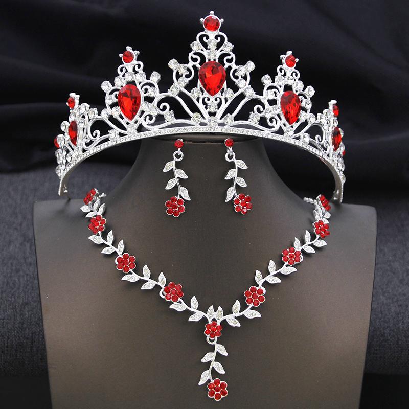 3Pcs Crown Bridal Jewelry Sets for Women Princess Tiaras and necklace earrings Prom Birthday Wedding Tiaras and Crowns Set