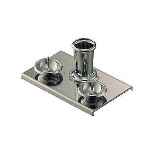 

Graveside Incense and Candle Holder Set Flower Made of High-Quality Stainless Steel, Freestanding, Includes 1 Incense Holder and 2 Candle Holders [S