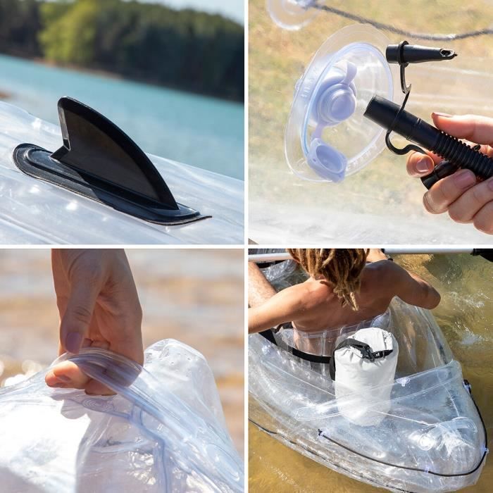 Aufblasbares Transparentes Kajak mit Zubehör Paros InnovaGoods 312 cm 2 Sitze