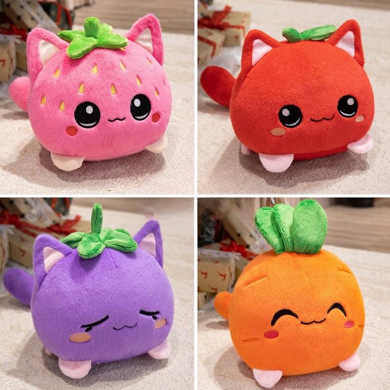 Fruit Cat Plush Toy Strawberry Cat Stuffed Animal For Kids And Teens Gift