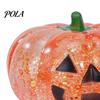 Glitter Pumpkin Toy 1/2/3Pcs Halloween Head Stress Ball, Anxiety Relief Spooky Healing Ball Toy, Stretchy Orange Sensory Pocket Reliever