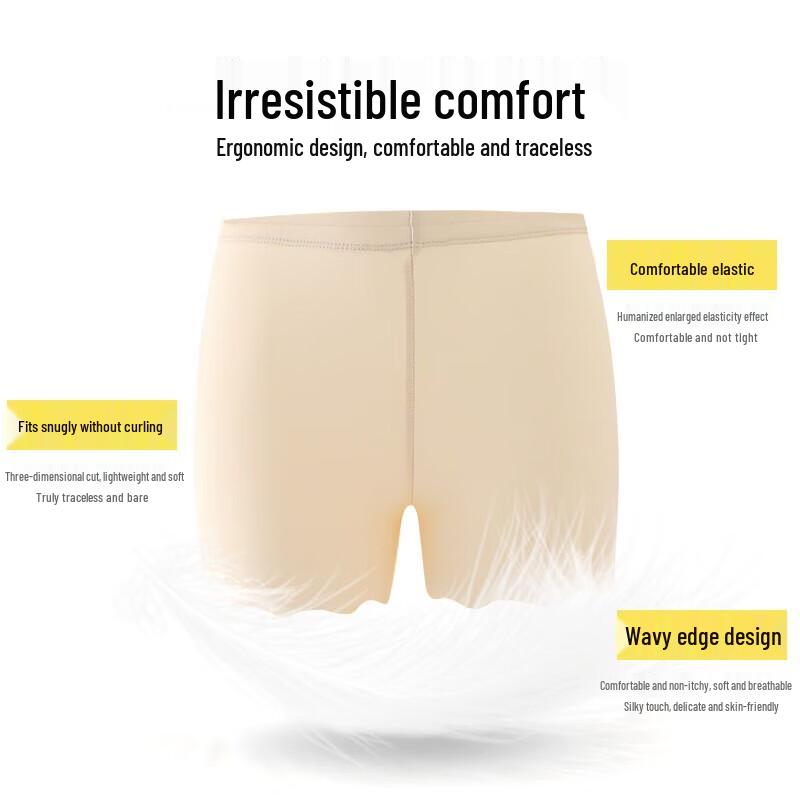 LangSha Women's Ice Silk Seamless Anti-Exposure Safety Shorts