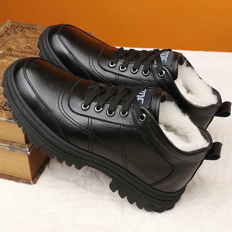 2025 Herren High-Top Plüschgefütterte Schneestiefel - Winter Verschleißfest, Verdickte PU Warme Schuhe