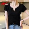 Shuangxing Women's V-Neck Slim Fit Short Sleeve T-Shirt
