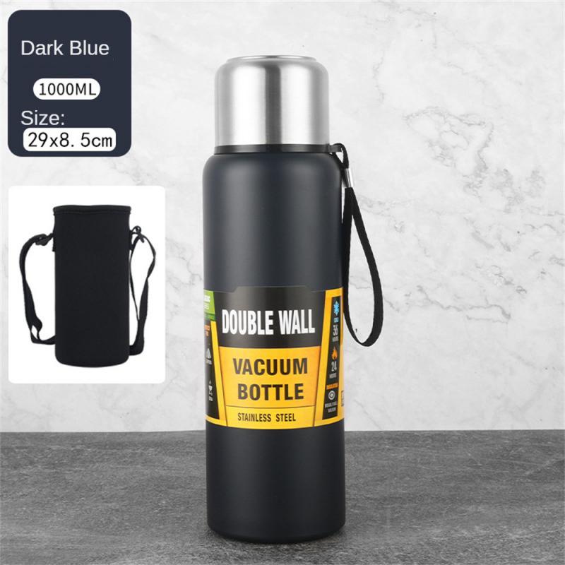 Large Capacity Stainless Steel Thermos Portable Vacuum Flask Insulated Tumbler With Rope Thermo Bottle 500/700/1000/1500ml