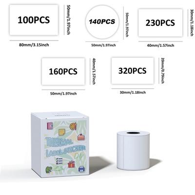 Label Sticker for Phomemo M110 M200 M220 Self-Adhesive Direct Thermal Labels Printer Waterproof Label Paper