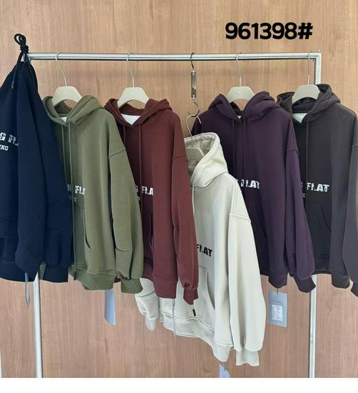 Becabeau Winter Korean-Style Loose Plus-Size Casual Letter Hooded Fleece Sweatshirt