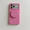 Water Ripples Solid Color Liquid Silicone Case for iPhone Air 13 14 15 16 17 Pro Max Folding Bracket Kickstand Shockproof Cover