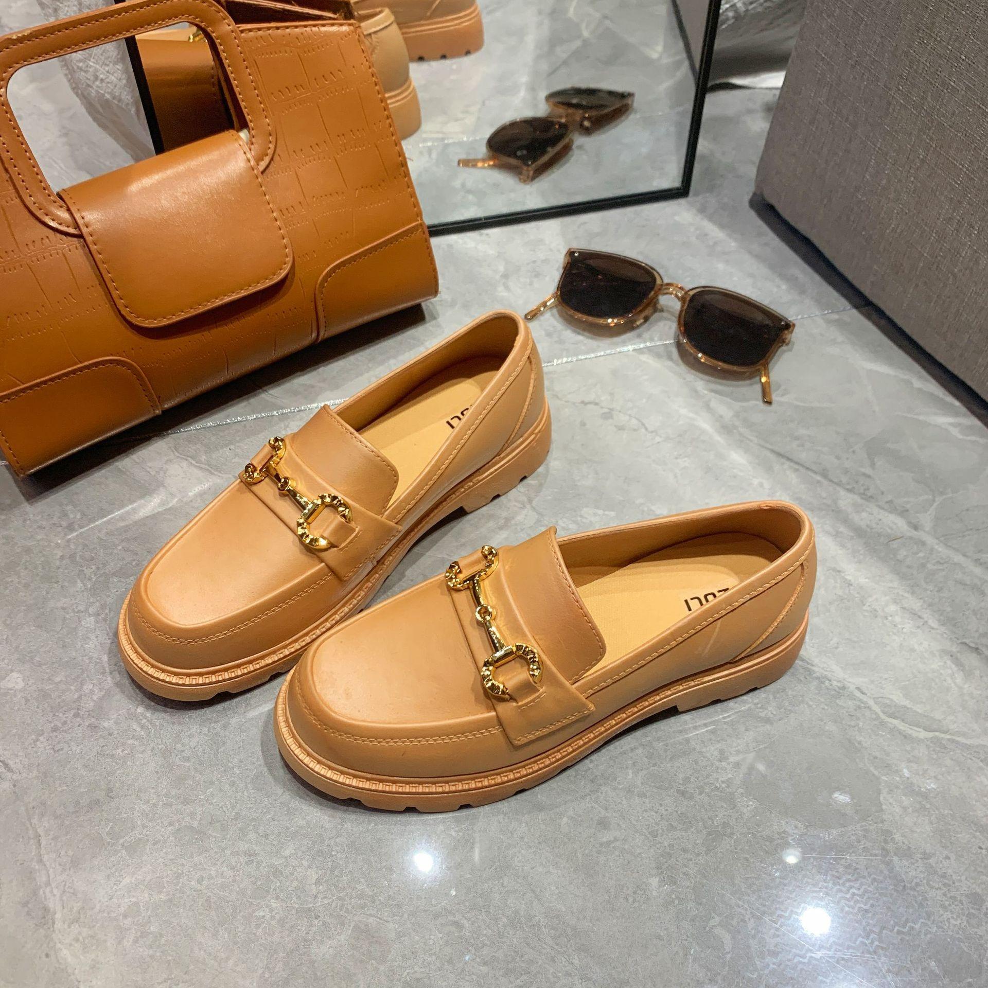 Мокасины Ji British Style Retro ПВХ с одной педалью — фото 6