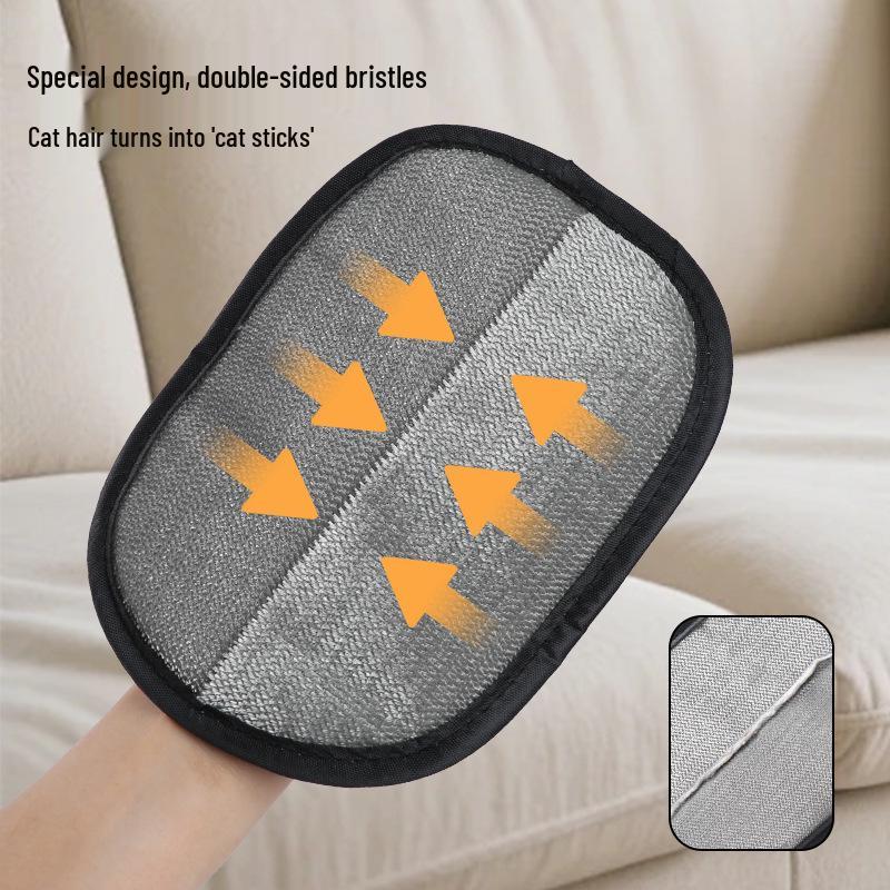 Double-Sided Pet Hair Removal Glove and Brush for Cats and Dogs