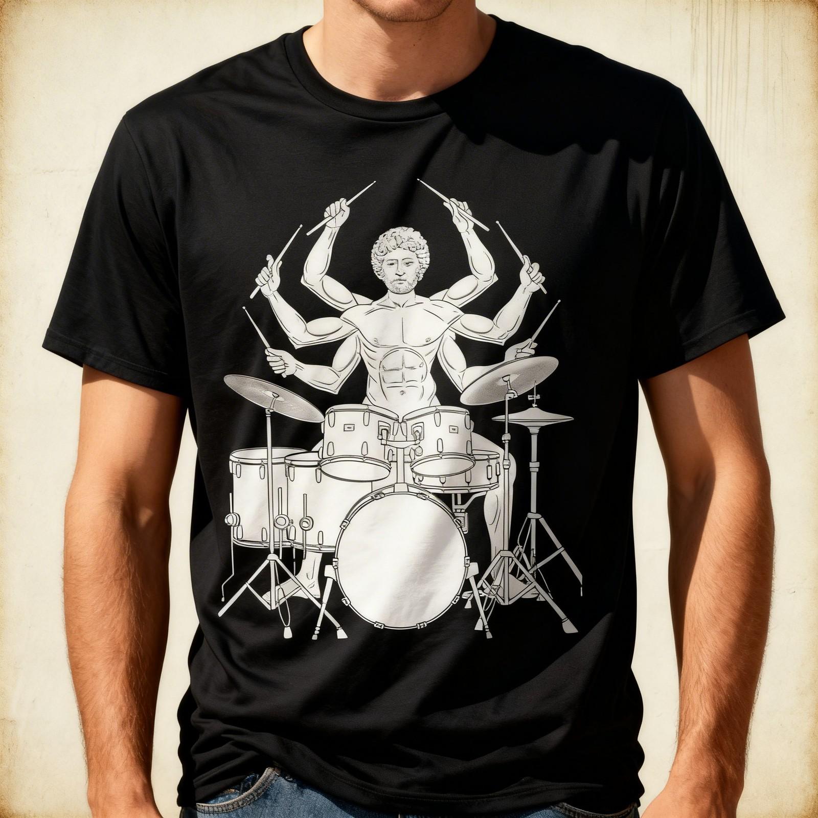 Drummer Gift Da Vinci Drums Drawing Present for Music Fans T-Shirt Unisex T-Shirt XXXXL