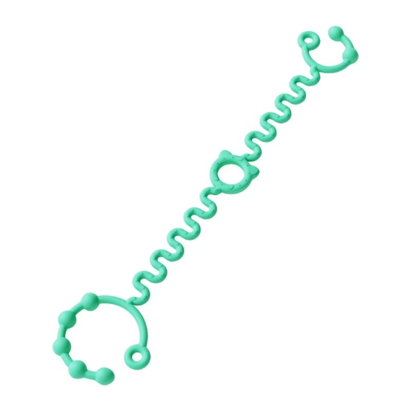 

Infant Teething Toy Leash Soft Flexible Silicone Pacifier Chain Portable Water Bottle Cup Hanging Lanyard синій