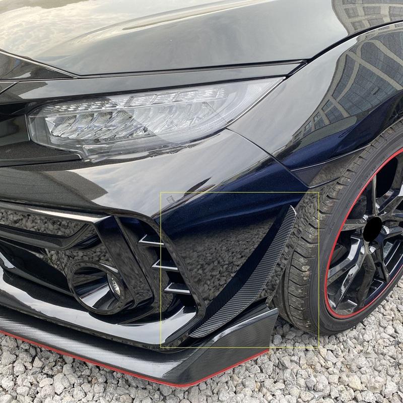 Front Bumper Lip Splitter Fin Air Knife Auto Body Kit Car Spoiler For Honda Civic FK8 Si Type-R 2019-2025