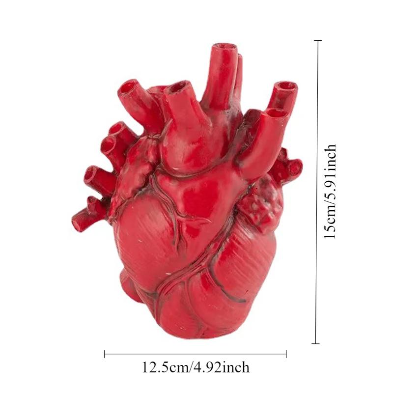 Creative Heart-Shaped Heart Vase Vases For Flowers Sculpture Customized Vase Heart-Shaped Art Resin Vase Desktop Home Decoration