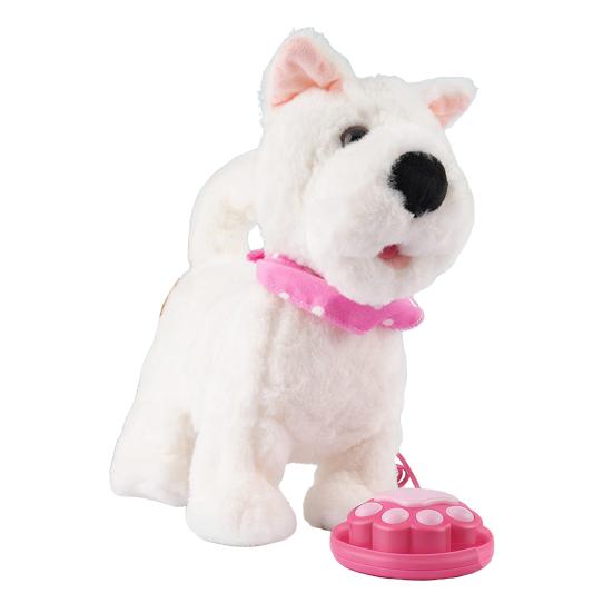Interactive Walking Plush Puppy Toy with Touch Sensing Tongue Licking Motion Lifelike Sounds Electric Dog Plushie with Leash Simulation Stuffed Toy
