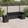 Vidaxl 6-Cz. Set di Mobili da Giardino con Cuscini, Polyrattan Nero
