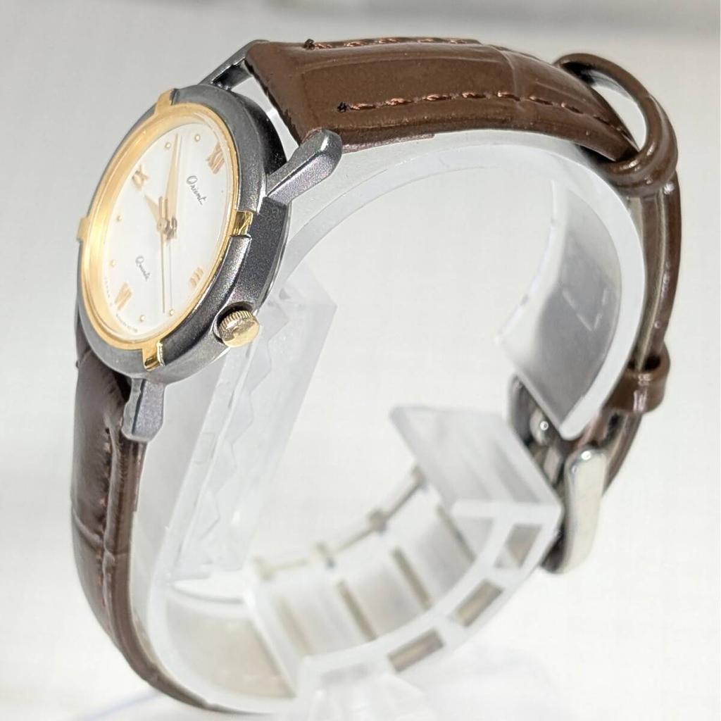 [USED] ORIENT Ladies Quartz Watch O-04 New Battery and Strap Replaced Working Japan Import