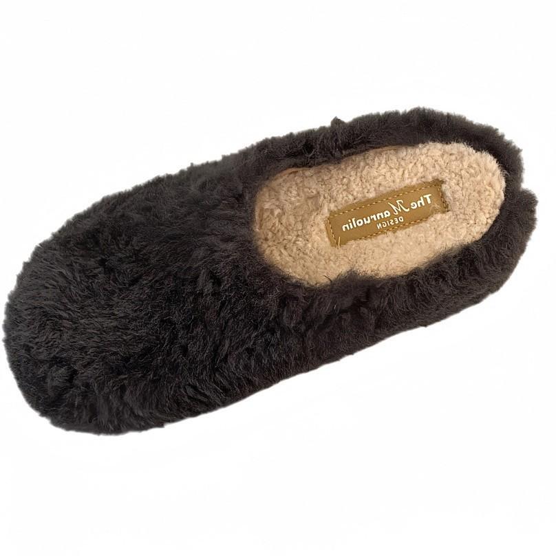 Thick-soled lamb wool slippers for women to wear in the autumn and winter of 2025, new models for lazy people, one pedal bag head and half drag