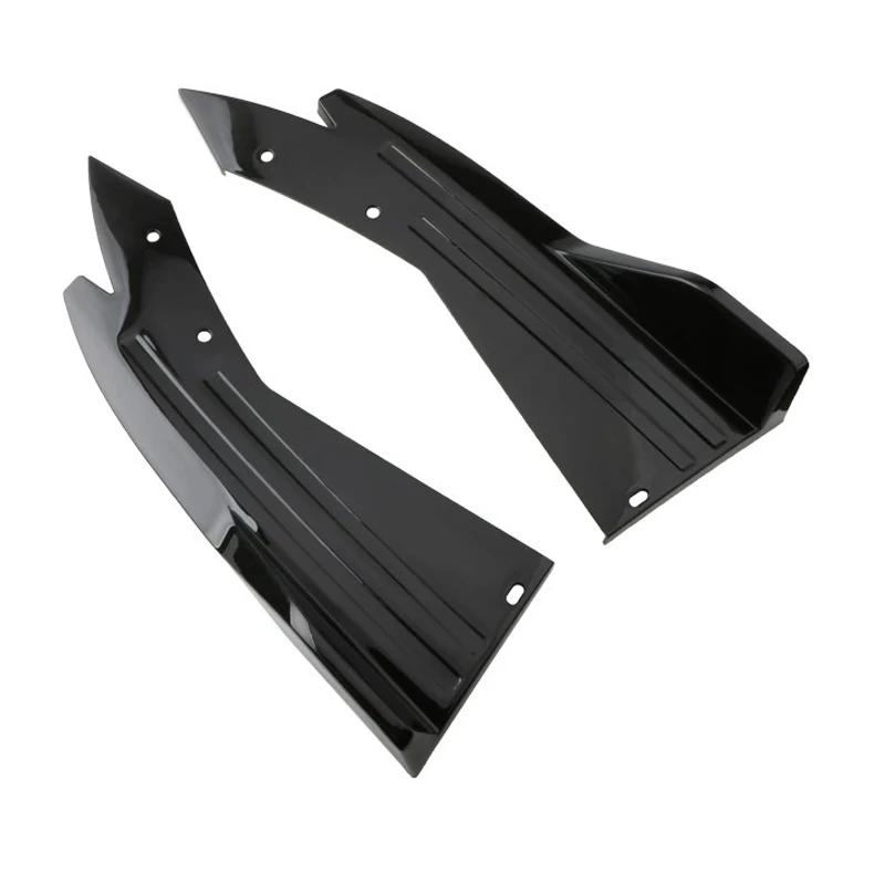 2pcs Rear Bumper Spoiler Lip Splitter Diffuser Anti-Crash Winglet Car Mod For Honda Civic Accord CRV HRV Fit Jazz City Passport Shiny Black