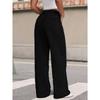 High Waisted Loose Wide Leg Pants, Hanging Floor Length Pants, Black, Straight Leg, Jeans, Women's Pants
