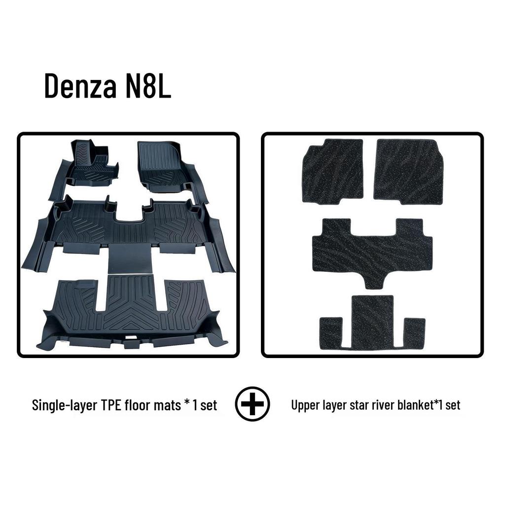 Eco-Friendly TPE Floor Mats for BYD N8L - Odorless, Wear-Resistant, Double-Layer, Includes Door Sill Protection