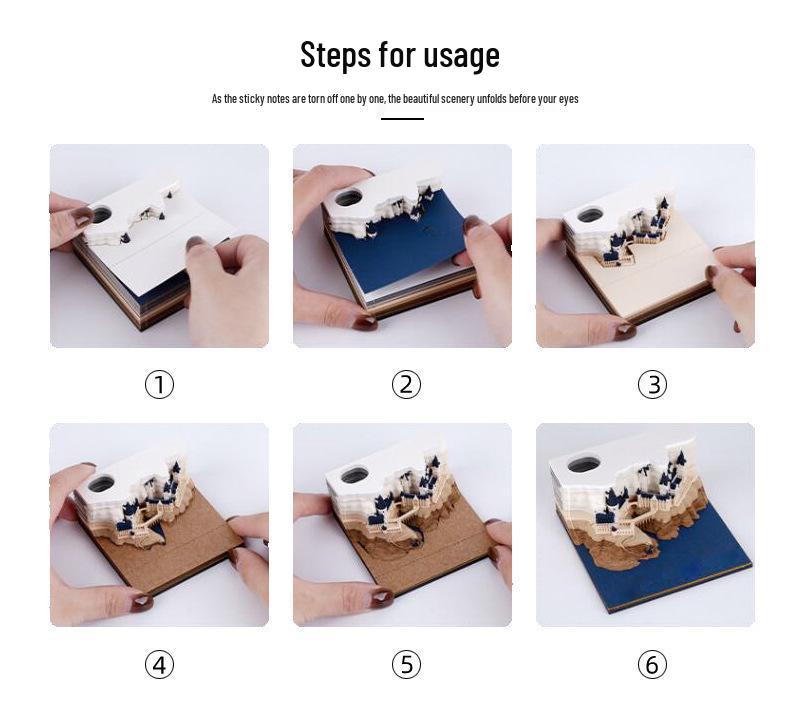 3D Stereoscopic Sticky Note Sculpture 2026 Calendar: Creative Tear-off Convenience Pad and Desktop Ornament