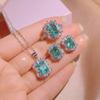 Retro Classic Floral Fashion All Purpose Stud Earrings Pendant Ring Three Piece Set