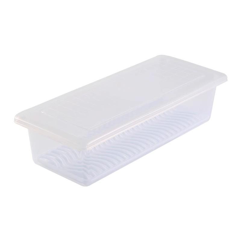 Refrigerator Storage Box with Lid for Meat, Fish, and Fresh Produce - Odor-Resistant and Partitioned.