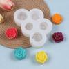 3D Design Silicone Candle Mold 5-Hole Pattern Rose Peony Mold  For Candle Making