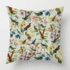 Pillowcase Printed Pillow Cover Square Cushion Cover Home Bed Sofa Pillowslip Decorative Flower Bird Characteristic Design
