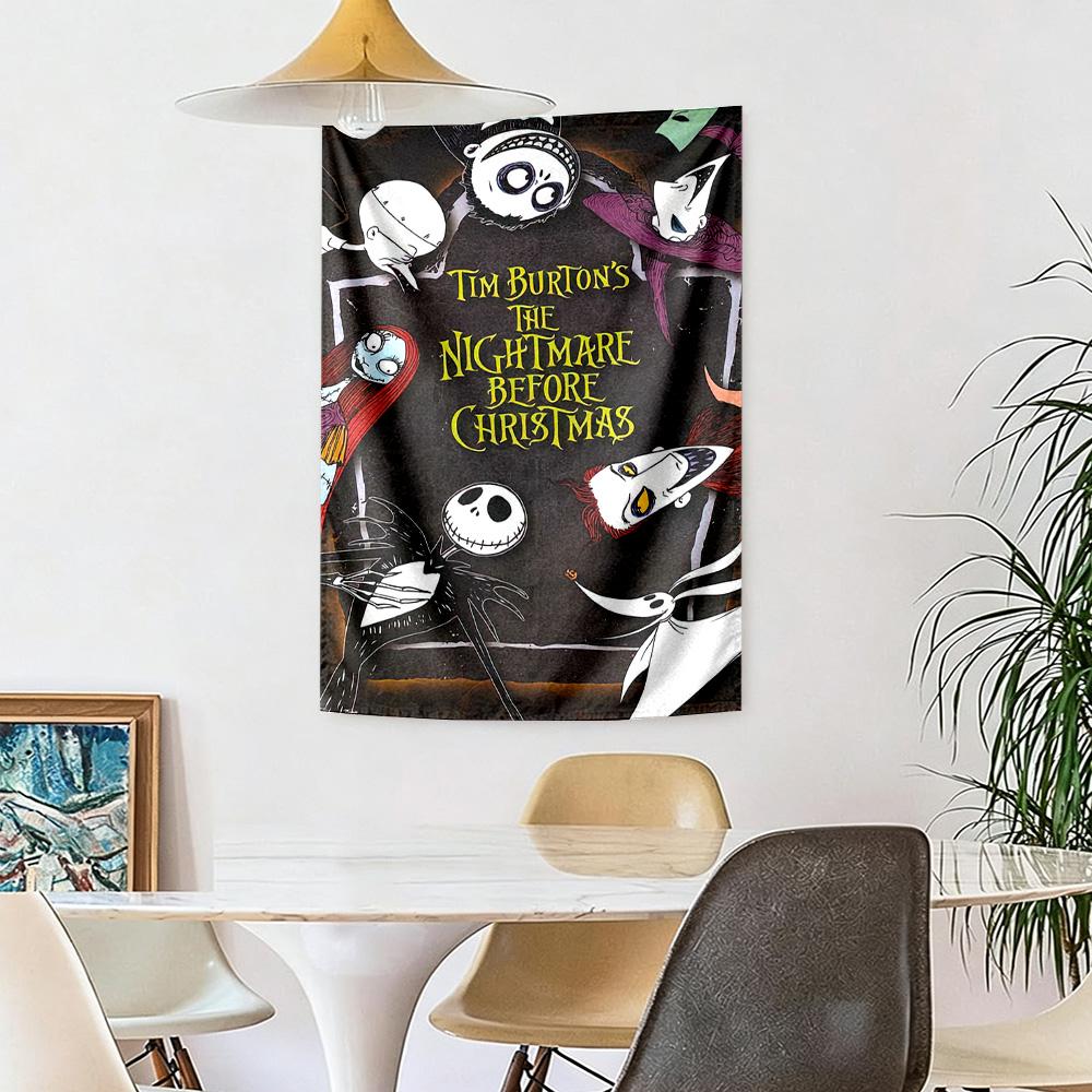 Christmas Nightmare Wall Decor Tapestry Art For Pet Memorial Birthdaywedding Party Backdrop Family Gift