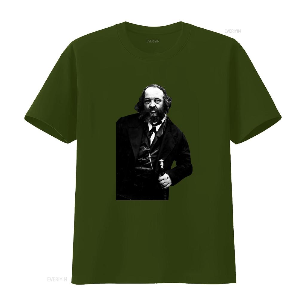 Mikhail Bakunin Anarchia Vintage Style T Shirt for Men and Women Unique Historical Figure Print High Quality Fabric Vintage